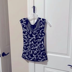 Black and white sleeveless top